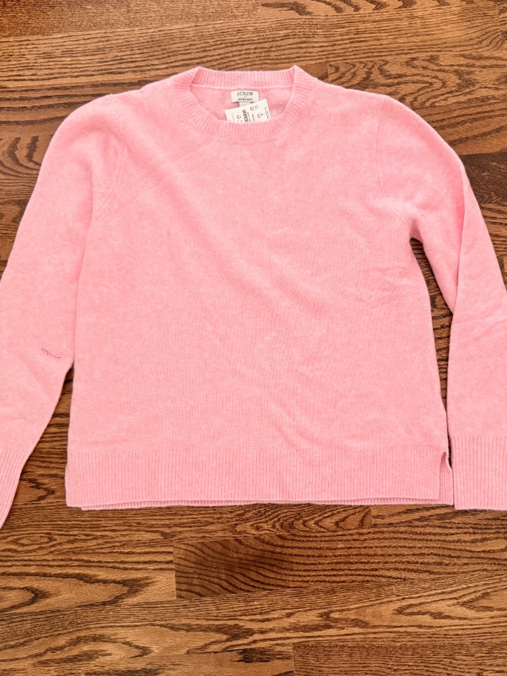 J. Crew CASHMERE Classic-Fit Crewneck Sweater Light Pink - Large - Soft